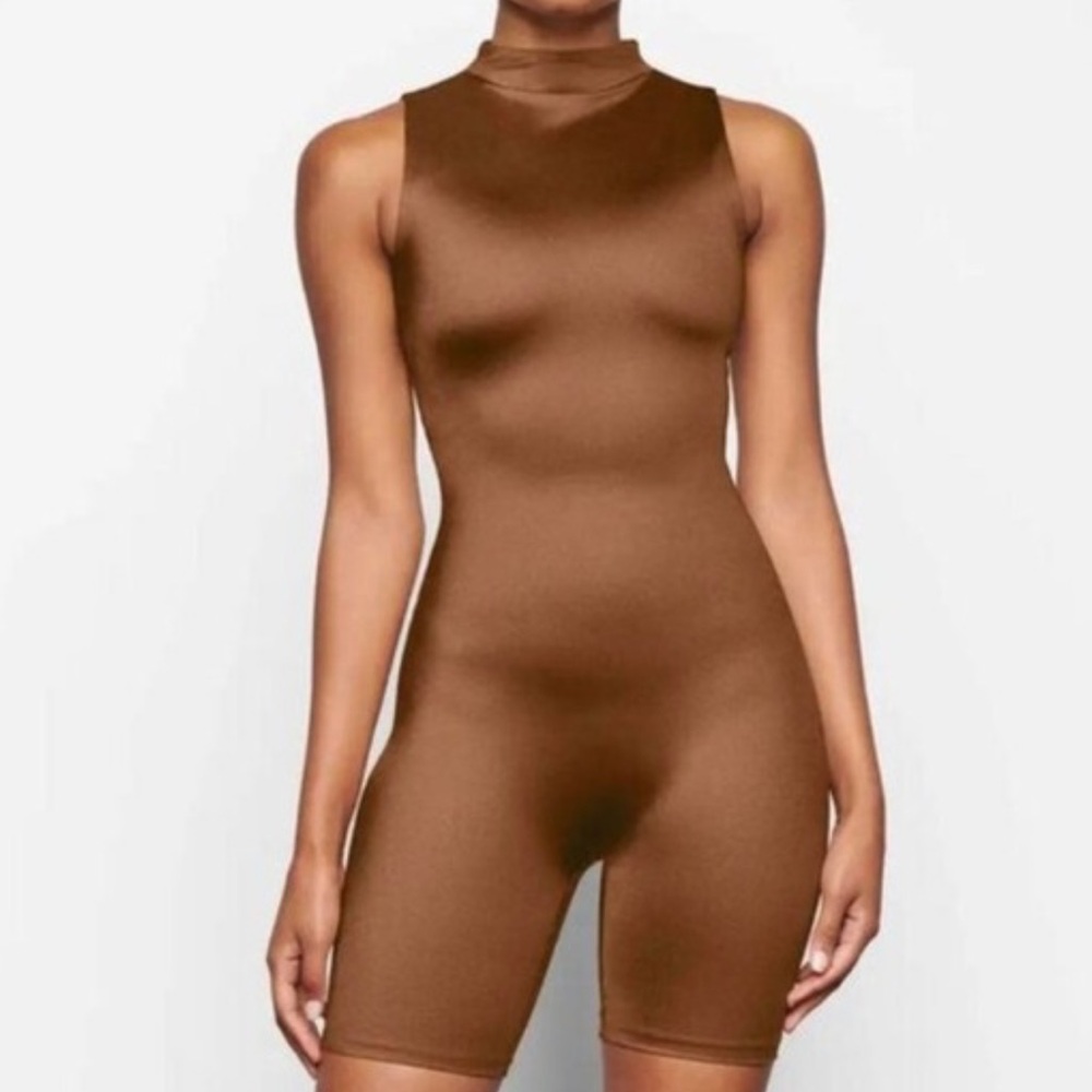 Skims All in One Shine Mock Neck Romper NWT